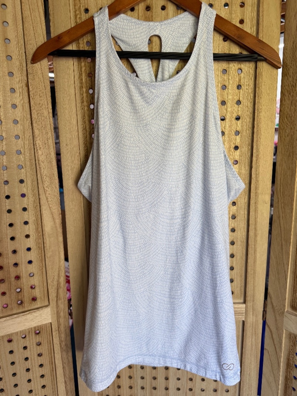 Calia by Carrie Underwood Tank Top Large Blue Pattern Athletic